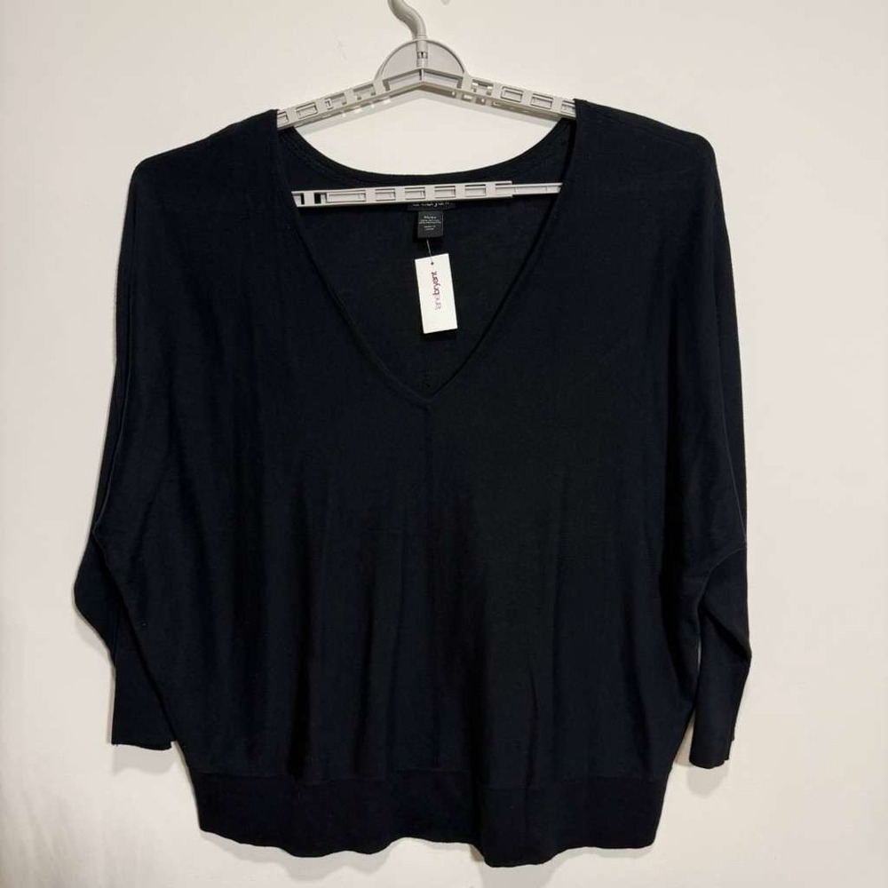 Lane Bryant Womens Long Sleeve Top Sweater Black Plus Sz 22/24